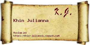 Khin Julianna névjegykártya